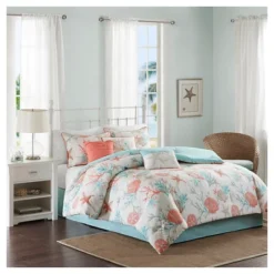 Ocean View Comforter Set Coral - 7pc -Madison Park GUEST 8d74e4ce 7141 40a6 bc03 bad0d3c9f88b