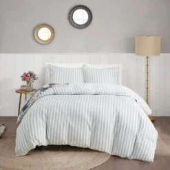 Sorrel Full/Queen 3pc Cotton Printed Reversible Coverlet Set Dark Blue -Madison Park GUEST 8d922459 e04e 4da9 b065 852a965857b1