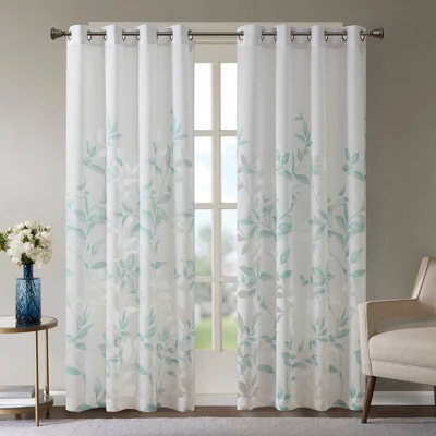 84"x50" Rosalie Burnout Printed Light Filtering Curtain Panel 9 84"x50" Rosalie Burnout Printed Light Filtering Curtain Panel - Image 9
