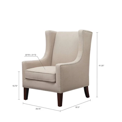 Colette Wing Chair Linen 6 Colette Wing Chair Linen - Image 6