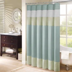 Salem Solid Pieced Polyester Shower Curtain 12 Salem Solid Pieced Polyester Shower Curtain -Madison Park GUEST 9915bafb c1ec 480b ad10 8ccfa51ceac5