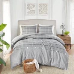 Madison Park 3pc King/California King Oakdale Faux Linen Jacquard Duvet Cover Set Gray 12 Madison Park 3pc King/California King Oakdale Faux Linen Jacquard Duvet Cover Set Gray -Madison Park GUEST 9a242720 d1d8 4e04 8eee c6fdf7d07c79 1