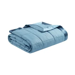 Parkman Oversized Down Alternative With Satin Trim Bed Blanket Slate Blue -Madison Park GUEST 9bfa5137 d023 46a4 b123 84df4b14d94e