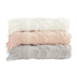 60"x50" Mila Cotton Tufted Throw Blanket -Madison Park GUEST a0856657 e5bb 477b 9c60 d71b65ab61f6
