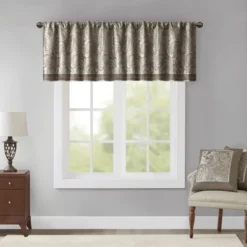 18"x50" Charlotte Jacquard Window Valance -Madison Park GUEST a257c232 087c 4397 9d16 7f96d348fff6