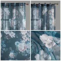Fleur Printed Floral Rod Pocket And Back Tab Voile Sheer -Madison Park GUEST a292c5bc e526 4ba7 a8de 3a5c95b7cb0c