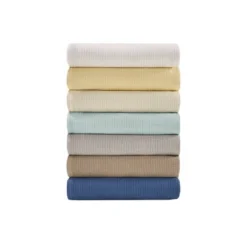 Freshspun Basketweave Cotton Bed Blanket -Madison Park GUEST a35ebb02 8b26 41cc a111 3351039a2ff0
