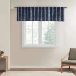 18"x50" Faux Silk Blackout Embroidered Window Valance - Aden -Madison Park GUEST a540ce2d 14b4 4807 bad2 d70951e93ab2