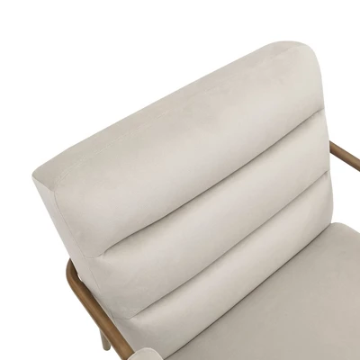 Abbot Upholstered Open Arm Metal Leg Accent Chair Beige - Madison Park 6 Abbot Upholstered Open Arm Metal Leg Accent Chair Beige - Madison Park - Image 6