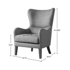 Aria Swoop Upholstered Wing Chair -Madison Park GUEST ab50b139 90dc 48bf 9d5c 6420221e993c