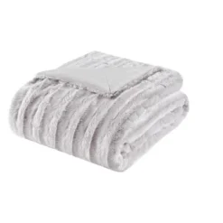 50"x60" York Long Faux Fur Throw Blanket -Madison Park GUEST b1b0e460 1089 49e7 ae67 42b23965585e