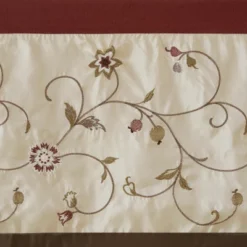 50"x18" Monroe Embroidered Window Valance Red - Madison Park -Madison Park GUEST b5abeea3 dacb 4a15 86d0 eead9aef4a2f