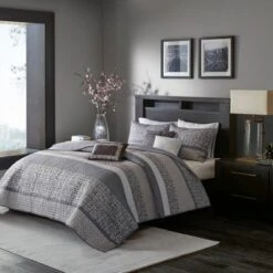6pc Harmony Jacquard Reversible Quilt Set Gray/Taupe - Madison Park -Madison Park GUEST b8f09fde 6be7 4434 b76e f8b88b4f0787
