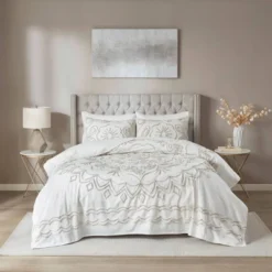 3pc Valeria Tufted Cotton Chenille Coverlet Set -Madison Park GUEST b971965b dbfc 4a92 830d 26cabbe59086
