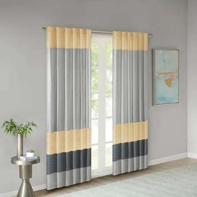 84"x50" Salem Polyoni Pintuck Light Filtering Window Curtain Panel - Madison Park 18 84"x50" Salem Polyoni Pintuck Light Filtering Window Curtain Panel - Madison Park - Image 18