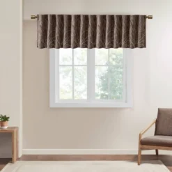 18"x50" Faux Silk Blackout Embroidered Window Valance - Aden -Madison Park GUEST bb864e79 53dd 4de8 a371 5d17ee9bcd40
