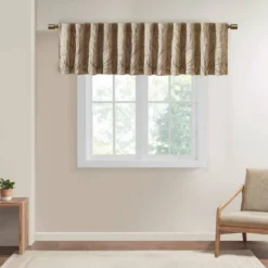 18"x50" Faux Silk Blackout Embroidered Window Valance - Aden -Madison Park GUEST bedbcf1f f162 4eda acc4 036bf4e28f5a