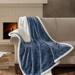60"x70" Oversized Celia Textured Plush Throw Blanket