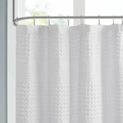 72"x72" Orinn Super Waffle Textured Shower Curtain White -Madison Park GUEST c16d26e5 0ae1 48a4 87f6 b10f7f4e8e2f