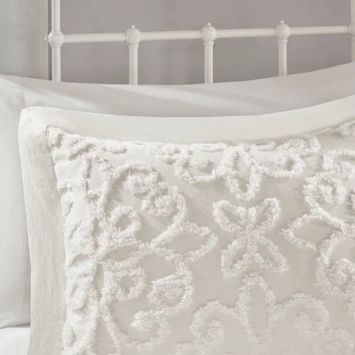 White Amber Cotton Chenille Bedspread Set 4 White Amber Cotton Chenille Bedspread Set - Image 4