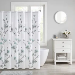 Anise Floral Printed Burnout Shower Curtain -Madison Park GUEST c7de919b f27c 4c10 aedb fd41fee75992