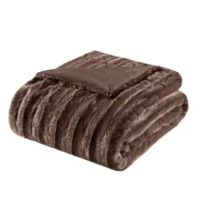 50"x60" York Long Faux Fur Throw Blanket -Madison Park GUEST cc776dfd 1ebe 4787 bdd0 15fd42de7d0c