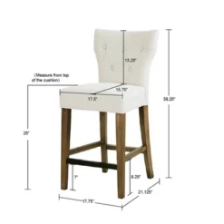 Saffron Tufted Back Counter Height Barstool - Madison Park -Madison Park GUEST ccd080b1 4891 46dc 9014 5f7186a2f843
