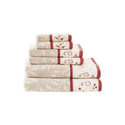 6pc Monroe Embroidered Cotton Jacquard Towel Set - Madison Park -Madison Park GUEST d3afb74e cd92 4f39 8c5c d458e5cf6592