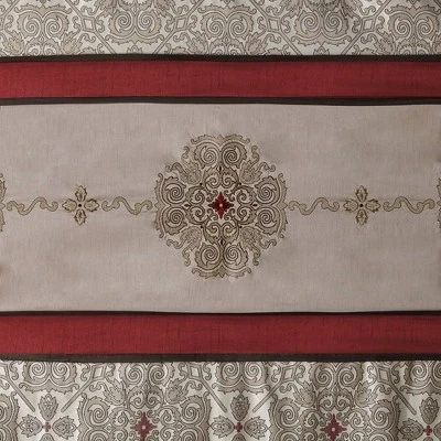 Perry Embroidered Shower Curtain Red 3 Perry Embroidered Shower Curtain Red - Image 3