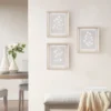 3pc Fair Florets Framed Glass Wall Art Set Beige - Madison Park