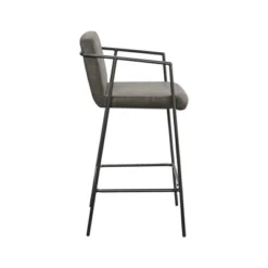 Burke Faux Leather Counter Height Barstool With Metal Frame Brown - Madison Park -Madison Park GUEST e03b09f4 b614 4e7e 88cc 198efece74f3