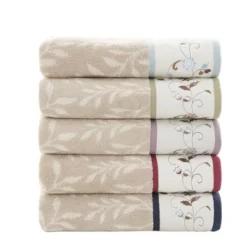 6pc Monroe Embroidered Cotton Jacquard Towel Set - Madison Park -Madison Park GUEST e3482f77 4e93 4ea1 a132 8bedf36956c1
