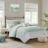 5pc Tulia Seersucker Comforter Bedding Set With Throw Pillows Green - Madison Park