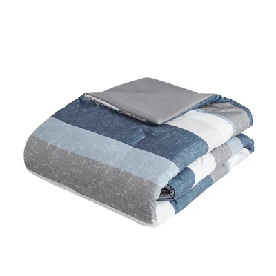 Madison Park Ryder Comforter Set With Bed Sheets Blue/Gray 10 Madison Park Ryder Comforter Set With Bed Sheets Blue/Gray - Image 10