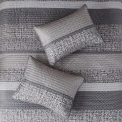 6pc Harmony Jacquard Reversible Quilt Set Gray/Taupe - Madison Park -Madison Park GUEST ee28c5f8 6783 4b7e b948 1abb4fccc254