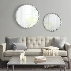 Round Marlowe Decorative Wall Mirror Silver - Madison Park Signature -Madison Park GUEST eef72c7e ea4d 4923 9850 719c7b6b1e54