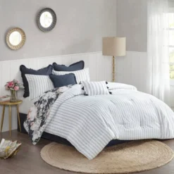 Sorrel 8pc Cotton Printed Reversible Comforter Set