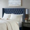 Queen Janice Upholstered Headboard Navy - Madison Park