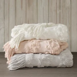 60"x50" Mila Cotton Tufted Throw Blanket -Madison Park GUEST f3754091 9b9c 45de a30c 57a634c714fe