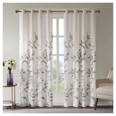 84"x50" Rosalie Burnout Printed Light Filtering Curtain Panel 7 84"x50" Rosalie Burnout Printed Light Filtering Curtain Panel - Image 7