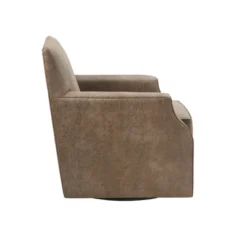 Glaser Faux Leather Swivel Chair Brown - Madison Park -Madison Park GUEST fecafd4e d3e5 453f 9bfe 1bab360f12b1