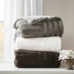 50"x60" Polar Solid Faux Fur Throw Blanket - Madison Park -Madison Park GUEST ff753482 5a05 4803 b6d5 c760e6bab755